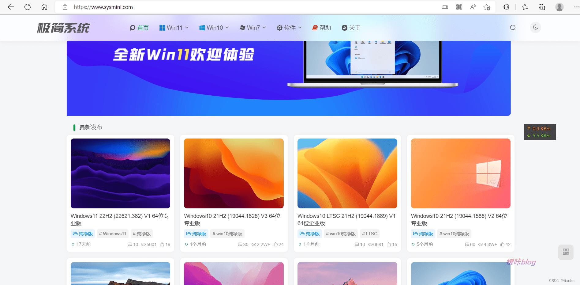 极简系统网站首页